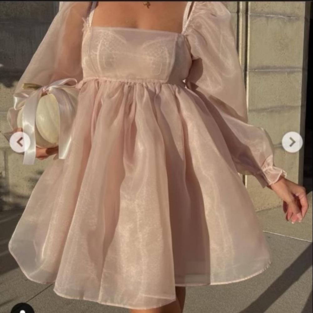 Selkie | Lt Pink Sparrow L/S Puff Dress Size Med